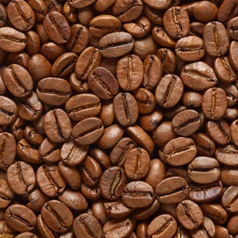 Close-up of medium roast Colombia Catura roasted coffee beans
