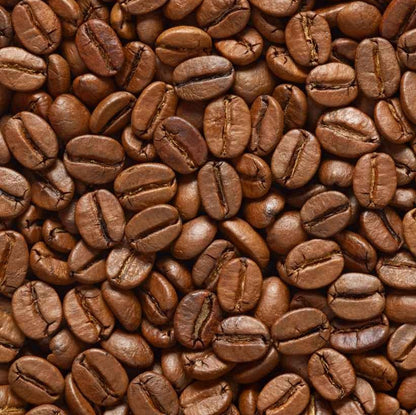 Close-up of medium roast Colombia Catura roasted coffee beans
