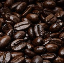 Close-up of dark Italian roasted Robusta coffee beans