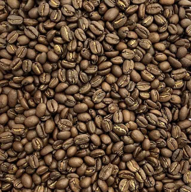 Close-up of light medium roasted coffee beans from Ethiopia