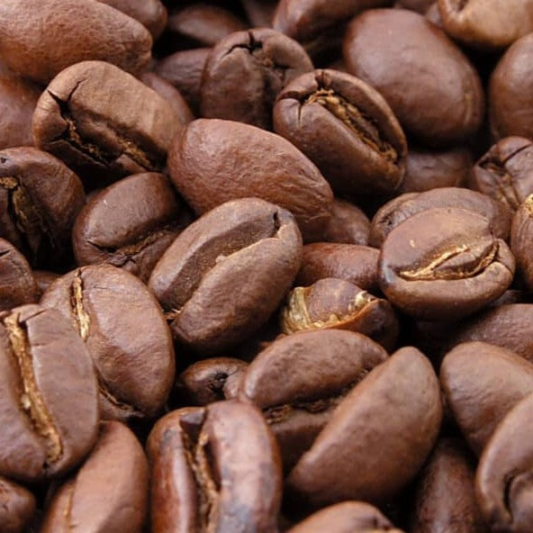 Close-up of medium roasted specialty grade single origin coffee beans