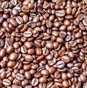 Close-up of medium roasted Brazilian coffee beans