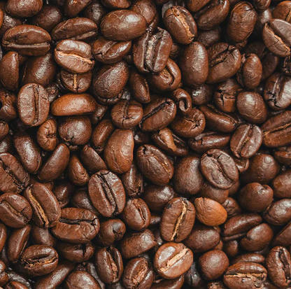 Close-up of medium roasted Peru roasted coffee beans