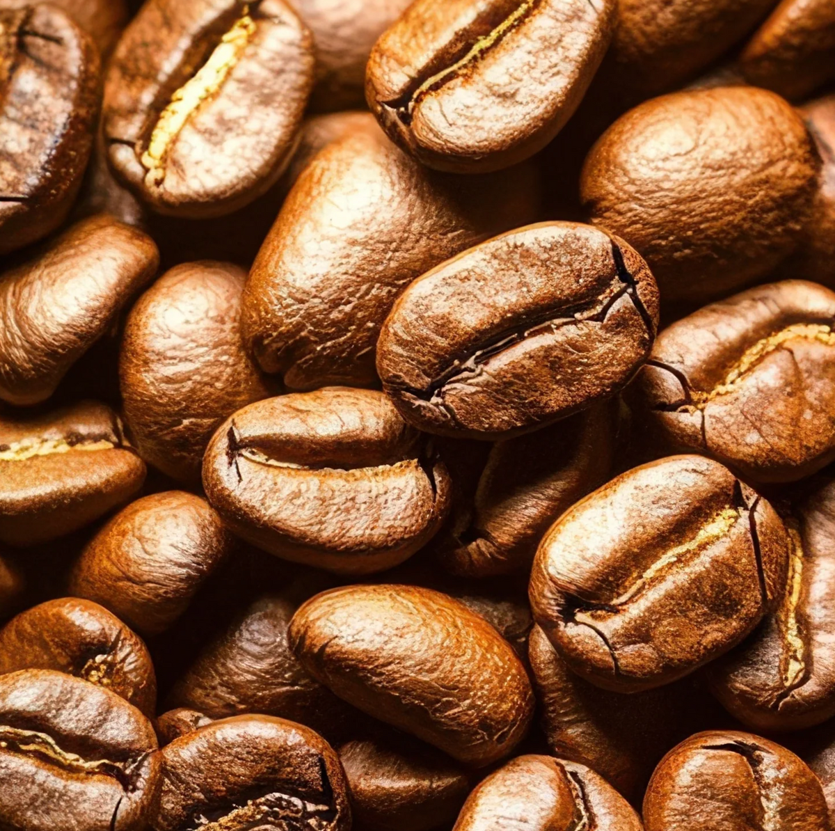 Close-up of light roasted STRAIGHT EDGE coffee beans